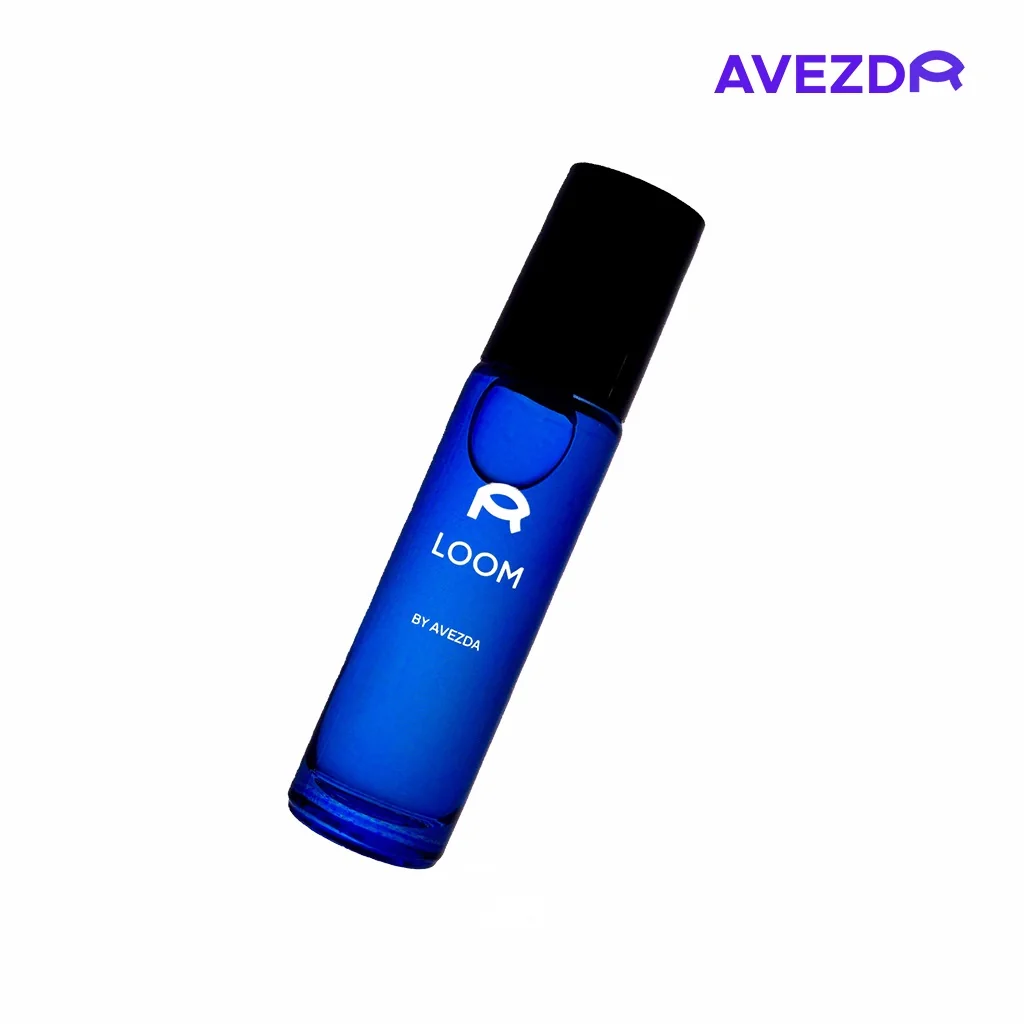 Clean product image of the Loom Eye Serum bottle with Avezda branding